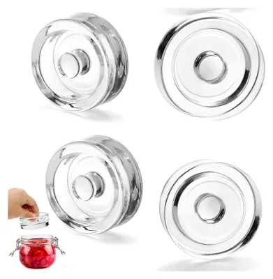 Produktbild von Fermentationsgewichte, 4 Stück Glasgewichte für Einmachgläser, Ø 7 cm, Gewichte für die Fermentation