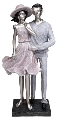 Figur Paar in Umarmung, Sommerkleider, Deko, 41 cm