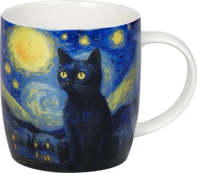 Image de Könitz Mug Arty Animals - Van Goghs Cat, New Bone China, Coloré, 400 ml, 11 7 275 2918
