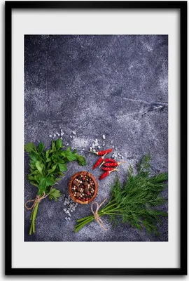 Produktbild von Bild - Bilderrahmen - 40 cm x 60 cm - MDF - Rahmen - Wandkunst - Kräuter und Gewürze