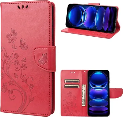 Produktbild von König Design Hülle kompatibel mit Kunstleder Handyhülle - Handy Case Rot