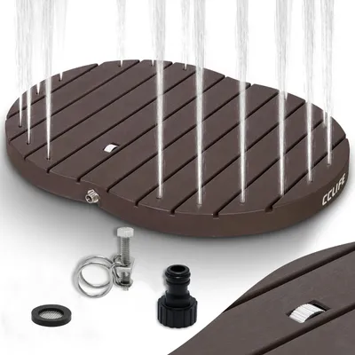 Produktbild von Gartendusche Bodendusche Outdoor Außendusche Braun Dusche Mit Fußrad,Material PP,Fontäne bis zu 4 m,Garten