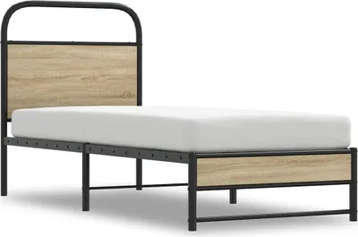 Produktbild von Bettgestell ohne Matratze 75x190 cm Räuchereiche Holzwerkstoff