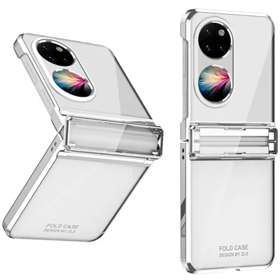 Obrázek produktu pro Pouzdro pro Huawei P50 Pocket Ultratenké pokovování průhledné pouzdro s ochranou pantu Stříbrný