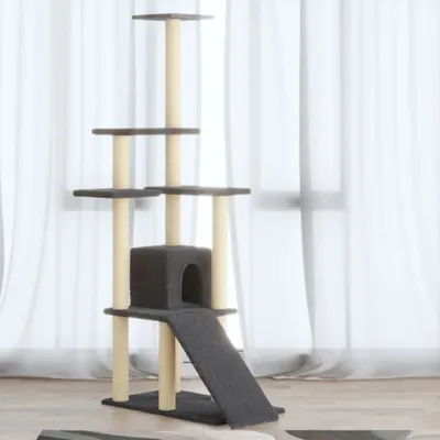 Produktbild von Kratzbaum mit Sisal-Kratzsäulen Dunkelgrau 155 cm , Kratzbäume Design 2024
