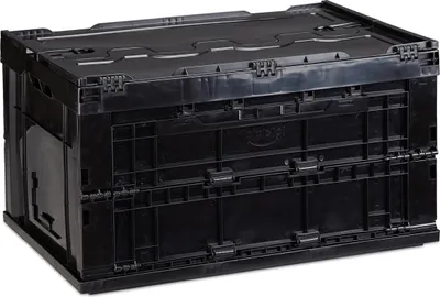 Produktbild von relaxdays Klappbox 60,0 l schwarz 58,5 x 39,5 x 32,5 cm