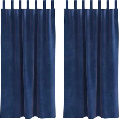 Produktbild von vidaXL Verdunkelungsvorhänge 2 stk. Dunkelblau 140 x 175 cm Samt