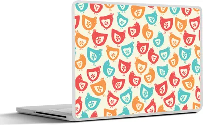 Produktbild von MuchoWow® Laptop Aufkleber Sticker Cover Huhn - Muster - Blumen 25x18 cm - Laptop-Deko