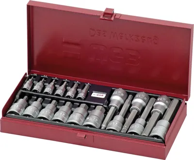 Produktbild von WGB Steckschlüssel-Satz 3910 1/4" und 1/2" Innensechskant 18-teilig
