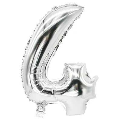 Zdjęcie produktu dla Balon foliowy 35 cm x 20 cm srebrny "4"