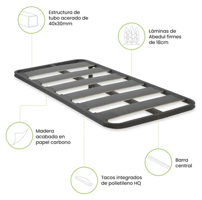Imagen del producto de duehome -Somier de láminas con estructura metálica RX Carbon