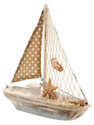 Produktbild von Segelboot Boot Segler Schiff mit Seestern 28x24,5x5,5cm Maritime
