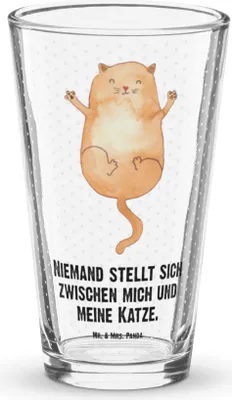 Produktbild von Mr. & Mrs. Panda Glas Katze Umarmen - Transparent - Geschenk, Cocktailglas, Freundin, Bierglas, Wasserglas, Cat, Tumbler, Katzen, Liebe, Trinkglas
