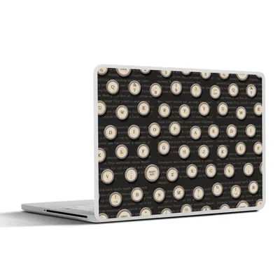 Produktbild von MuchoWow® Laptop Aufkleber Sticker Cover Muster - Schreibmaschine - Briefe - 1920er Jahre 40x30 cm - Laptop Dekoration - Selbstklebend