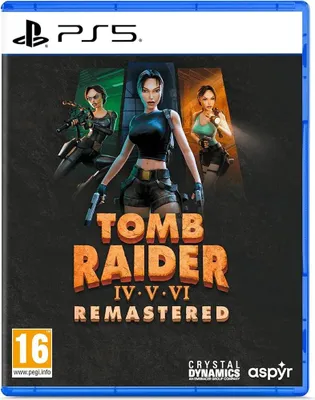 Productafbeelding van PlayStation Games PS5: Tomb Raider IV, VI (Remastered), met Lara Croft. Transparant. One size
