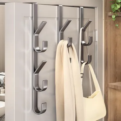 Produktbild von Türhaken Metallgarderobe Starke Tragkraft Platzsparend Einfache Installation Hüte Taschen Organizer Handtuch Kleiderbügel
