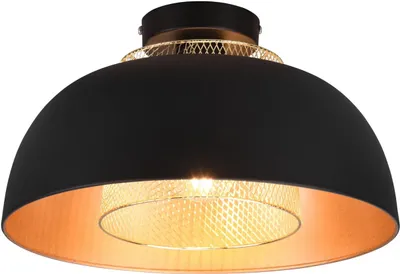 Zdjęcie produktu dla Lampa sufitowa PUNCH czarno-złota 1xE27x40W metal wym:20,5x35x35cm IP20 RL