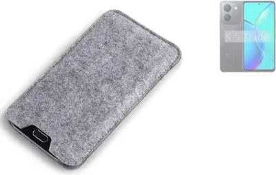 Produktbild von K-S-Trade Filz Handyhülle kompatibel mit Vivo Y36t Schutzhülle Filztasche Filz Tasche Case Sleeve Handy Hülle Filzhülle grau