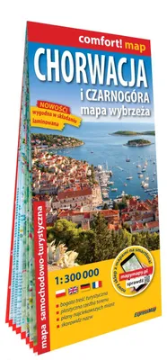 Zdjęcie produktu dla Chorwacja i Czarnogóra mapa wybrzeża 1:300 000 laminat 2023
