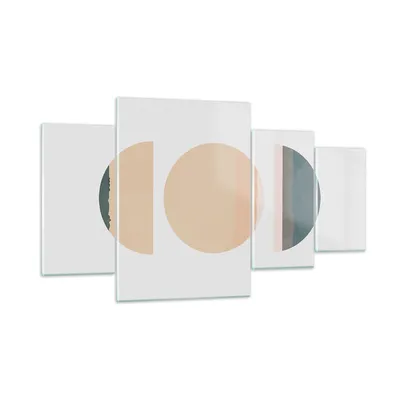 Produktbild von Bilder auf glas - 4 Teile - Abstraktion Rad Halbkreis - 160x90cm - Glasbilder - Wandbilder - Bilder - zum Aufhängen bereit - Wanddekoration aus Glas - Glas Bilder - Wandbild auf Glas - GDL160x90-4310