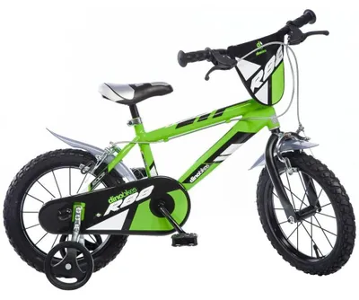 Produktbild von Grünes Kinderfahrrad mit 16 Zoll Rahmen und Stützrädern
