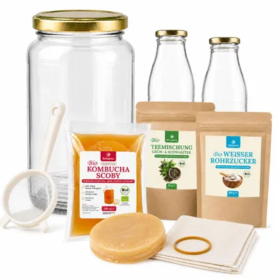 Produktbild von Kombucha Starter Set |  | für 1,5 Liter Kombucha Getränk, KI-generiertes Bild