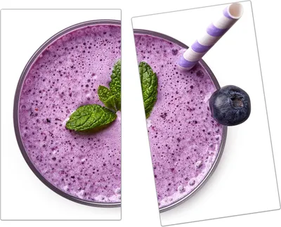 Produktbild von Spritzschutz Herdabdeckplatte Schneidebrett aus Glas Smoothie aus Heidelbeeren 2-Teilig (60x52cm)
