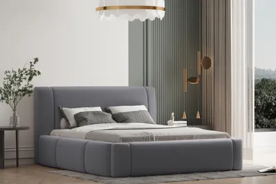 Produktbild von Polsterbett OLAF -OM 120 x 200 mit Bettkasten. Farbe: Grau