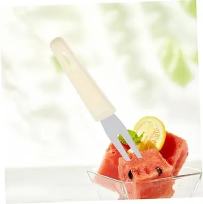 Produktbild von 2er-Satz Wassermelonenschneider aus Edelstahl mit Gabel, Obstschneider und Küchenutensil zum Schneiden von Wassermelonen