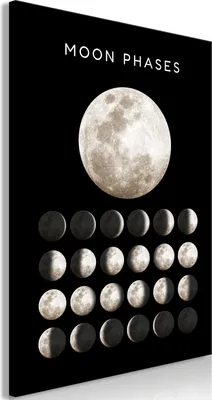 Produktbild von Italienischer Leinwand Leinwandbild - Moon Phases (1 Part) Vertical 80x120 cm Streetart i-B-10015-b-a