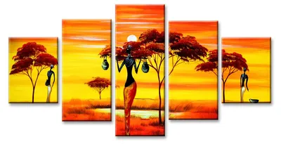 Produktbild von 5584 Afrika Leinwandbild 5-teilig 160x80 cm