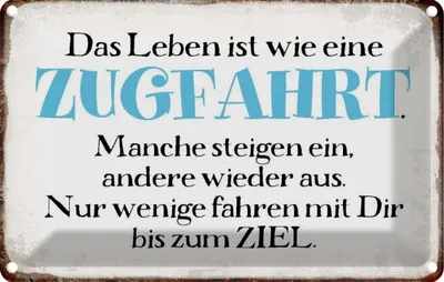 Produktbild von vianmo Blechschild 12x18 cm Leben ist wie eine Zugfahrt Spruch Zitat