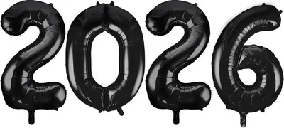 Produktbild von Folienballon 2026 schwarz Silvester XL