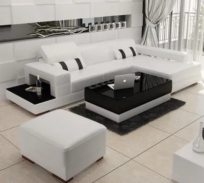 Produktbild von Ledersofa L form Couch Wohnlandschaft Ecksofa Eck Garnitur Design Modern Sofa