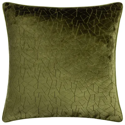Dekokissen Polyester Glaseffekt 45x45 cm Olivenfarbe