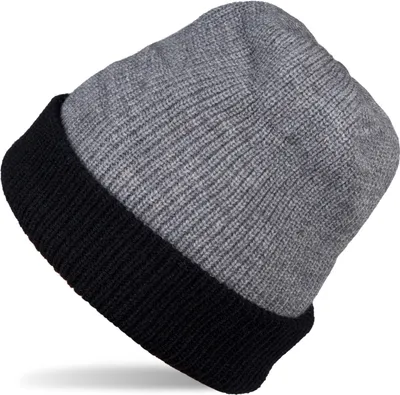 Produktbild von styleBREAKER Uni Wende Strickmütze Einfarbig, überlange Beanie Mütze, doppelt gestrickt, warme Wintermütze 04024197