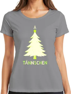 Produktbild von Ä TÄNNSCHEN Weihnachtsbaum Lustig Weihnachten Tannenbaum Kinder Damen T-Shirt, Grau, XXL