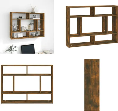 Produktbild von vidaXL Wandregal Räuchereiche 75x16x55 cm Holzwerkstoff - Wandregal - Wandregale - Würfelregal - Würfelorganisator