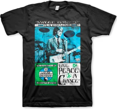 Immagine prodotto di John Lennon - Maglietta del Toronto Peace Festival - Grande - Nero