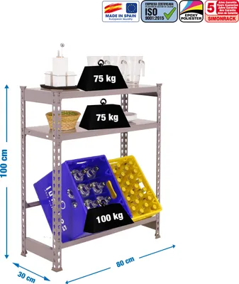 Produktbild von SimonRack KIT SIMONBOTTLE SHELF 1-2- 1000x800x300 Grau