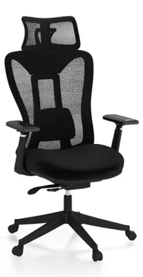 Ergonomischer Bürostuhl mit Lendenstütze, Kopfstütze, 3D-Armlehnen