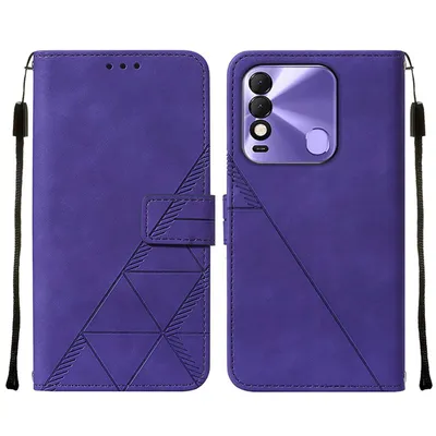 Produktbild von Tecno Spark 8 KG6 Case, WindCase Butterfly PolyurethanLeather Flip Wallet Card Slots with Hand Strap, Stand Cover for Tecno Spark 8 KG6 Lila