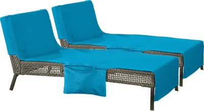 Produktbild von Erwin Müller Liegetuch mit Reißverschlusstaschen 2er-Pack türkis 70x200 cm