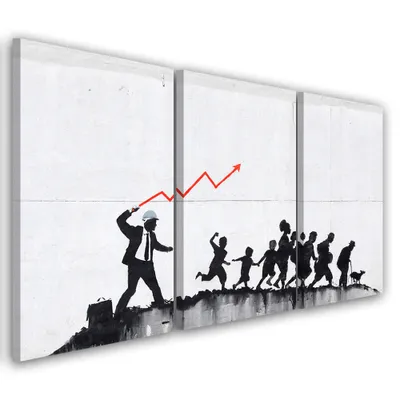 Obrázek produktu pro Triptych na plátně šedé abstrakce 150x100 cm Feeby šedá nástěnná malba připravená k zavěšení