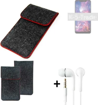 Produktbild von K-S-Trade Handy Schutz Hülle kompatibel mit Sony Xperia 10 Plus Schutzhülle Handyhülle Filztasche Pouch Tasche Case Sleeve Filzhülle dunkelgrau