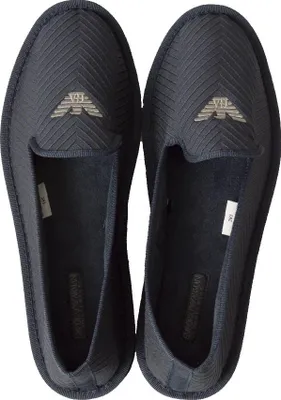 Produktbild von Herrenhausschuhe EMPORIO ARMANI Mokassinhausschuhe mit rutschfester Sohle Artikel XJJM01 XD341 SLIPPERS, EU 46 - UK 11 - USA 11.5 - CN 295/98, Poliestere 100%