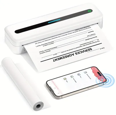Obrázok produktu pre Prenosná termálna tlačiareň - Mobilná tlačiareň - Bluetooth tlačiareň - Tlačiareň bez atramentu - Bezdrôtová tlačiareň