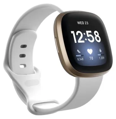 Produktbild von By Qubix passend für Fitbit Versa 3 & 4 / Sense 1 & 2 Sportarmband - Weiß - Größe: S/M