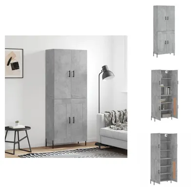 Immagine prodotto di vidaXL Credenza grigio cemento 69,5x34x180 cm materiale legno - Credenze