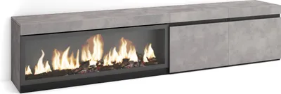 Immagine prodotto di COZY Mobile TV Soggiorno, 208x35x45cm, Per TV fino a 80, Camino elettrico XXL, Cemento